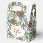 松のコーン模様メリークリスマスフローラ フェイバーボックス (オープン)