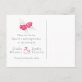 松のコーン赤のカードを結婚保存する 案内ポストカード (裏面)