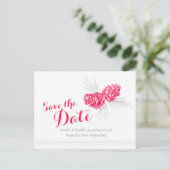 松のコーン赤のカードを結婚保存する 案内ポストカード (スタンド正面)