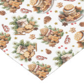 松のコーン、キャンディカン、ホリデースイーツパターン ショートテーブルランナー (コーナー)