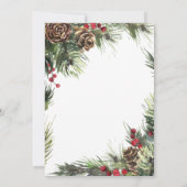 松のコーン、木の枝ベビーシャワー 招待状 (裏面)