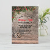 松のコーン、松の木の枝クリスマスパーティー 招待状 (スタンド正面)