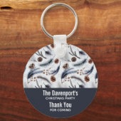 松のコーン&松の針クリスマスパターン キーホルダー (正面)