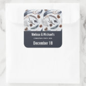 松のコーン&松の針クリスマスパターン スクエアシール (バッグ)