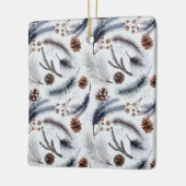 松のコーン&松の針クリスマスパターン セラミックオーナメント (左)