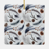 松のコーン&松の針クリスマスパターン セラミックオーナメント (裏面)