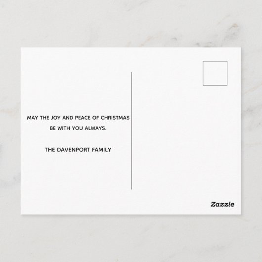 松のコーン&松の針クリスマスパターン ポストカード (裏面)