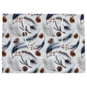 松のコーン&松の針クリスマスパターン ラージペーパーバッグ (裏面)