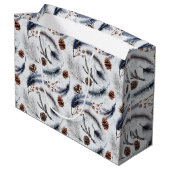 松のコーン&松の針クリスマスパターン ラージペーパーバッグ (裏面アングル)