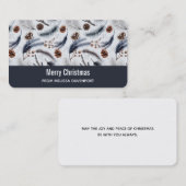 松のコーン&松の針クリスマスパターン 名刺 (正面/裏面)