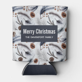 松のコーン&松の針クリスマスパターン 缶クーラー