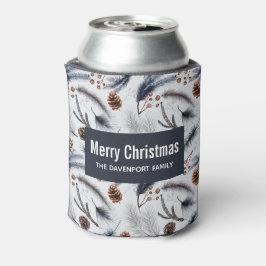 松のコーン&松の針クリスマスパターン 缶クーラー