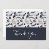 松のコーン&松の針パターンありがとう サンキューカード (正面/裏面)