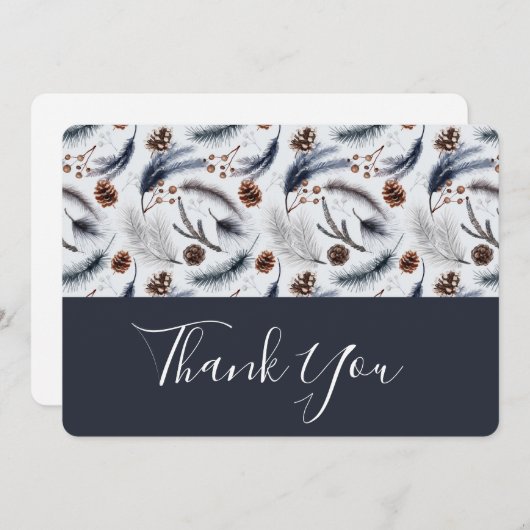 松のコーン&松の針パターンありがとう サンキューカード (正面/裏面)