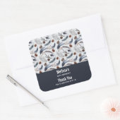 松のコーン&松の針冬のパターンの好意 スクエアシール (封筒)