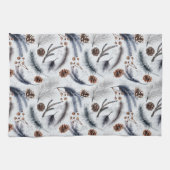 松のコーン&松の針水の色パターン キッチンタオル (横)