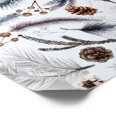 松のコーン&松の針水の色パターン ポスター (角)