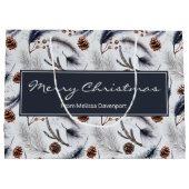 松のコーン&松の針水の色パターン ラージペーパーバッグ (裏面)