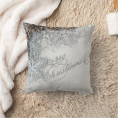 松のコーン、雪の結晶メリークリスマス クッション (ブランケット)