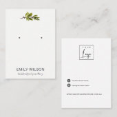 松のミニマル枝葉スタッドイヤリングディスプレイ 名刺 (正面/裏面)