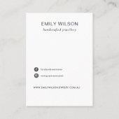 松のミニマル枝葉スタッドイヤリングディスプレイ 名刺 (裏面)