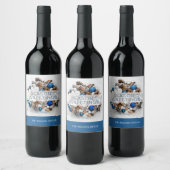 松のリースの季節の挨拶ビジネスギフト ワインラベル (ボトル)