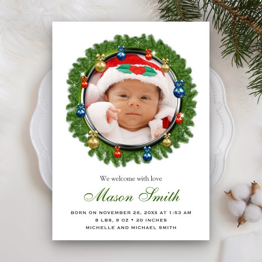 松のリース写真クリスマス誕生のお知らせ