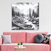 松の丘に夜明けが訪れる キャンバスプリント (インサイチュ (リビング))