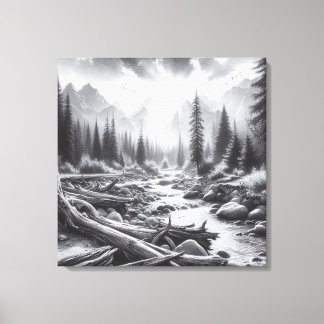 松の丘に夜明けが訪れる キャンバスプリント