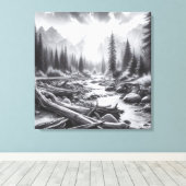 松の丘に夜明けが訪れる キャンバスプリント (インサイチュ (ウッドフロア))