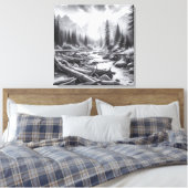 松の丘に夜明けが訪れる キャンバスプリント (インサイチュ (寝室))