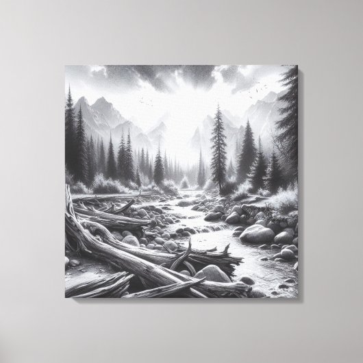 松の丘に夜明けが訪れる キャンバスプリント (正面)