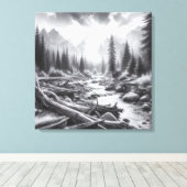 松の丘に夜明けが訪れる キャンバスプリント (インサイチュ (ウッドフロア))