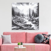 松の丘に夜明けが訪れる キャンバスプリント (インサイチュ (リビング))