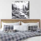 松の丘に夜明けが訪れる キャンバスプリント (インサイチュ (寝室))