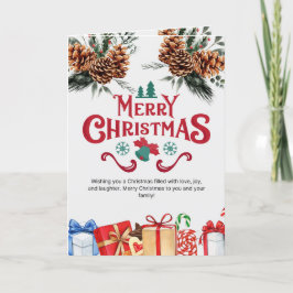松の伝統的コーンとメリークリスマスカード シーズンカード