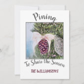 松の円錐とリボンと写真 シーズンカード (正面)