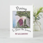 松の円錐とリボンと写真 シーズンカード (スタンド正面)