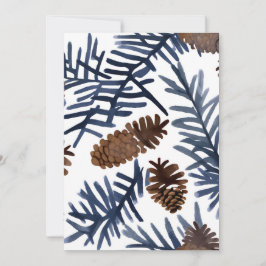 松の円錐と枝 | 水彩絵を描冬 シーズンカード