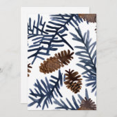松の円錐と枝 | 水彩絵を描冬 シーズンカード (正面/裏面)