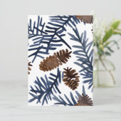 松の円錐と枝 | 水彩絵を描冬 シーズンカード (スタンド正面)