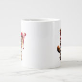 松の円錐の木のあるチマンク ジャンボコーヒーマグカップ (正面)