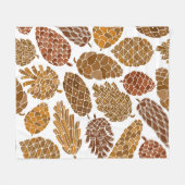 松の円錐パターンイラストレーション。 フリースブランケット (正面(横))