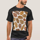 松の円錐パターンイラストレーション。 Tシャツ (正面)