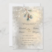 松の円錐分岐文字列ライト結婚ズ 招待状 (正面)