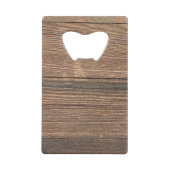 松の円錐形の木製の背景 クレジットカード栓抜き (裏面)