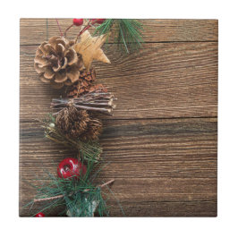 松の円錐形の木製の背景 タイル