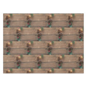 松の円錐形の木製の背景 テーブルクロス (正面(横))