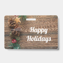 松の円錐形の木製の背景 バッジ