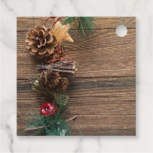 松の円錐形の木製の背景 フェイバータグ (裏面)